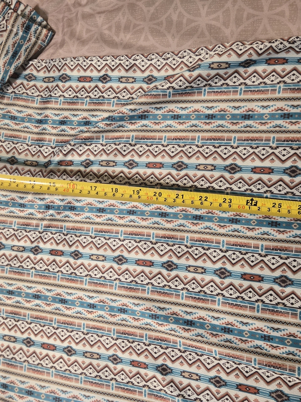 XL Panhandle Slim Teal, Brown & White Southwestern Polo Shirt - Picture 4 of 5